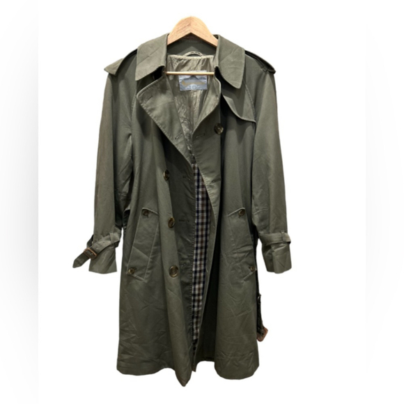 AQUASCUTUM khaki green trench coat in Sz 8 - Picture 3 of 9